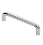 Polished Chrome Cabinet Drawer D bar Handle 106mm x 30mm 96mm Centres (FTD460A)